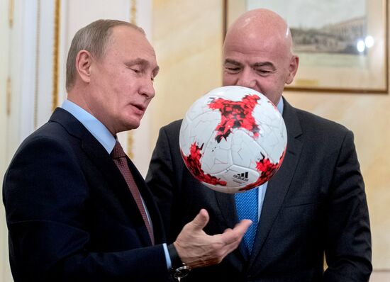 President Putin meets with FIFA president Giovanni Infantino