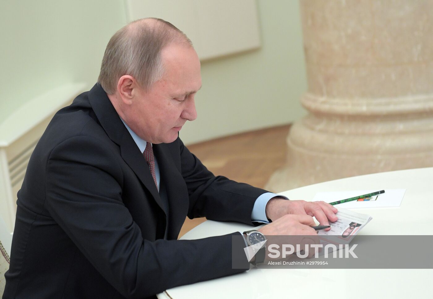 President Vladimir Putin meets with US actor Steven Seagal