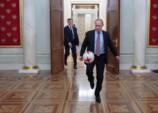 President Putin meets with FIFA president Giovanni Infantino