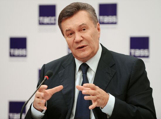 Former Ukrainian President Viktor Yanukovych's news conference in Rostov-on-Don
