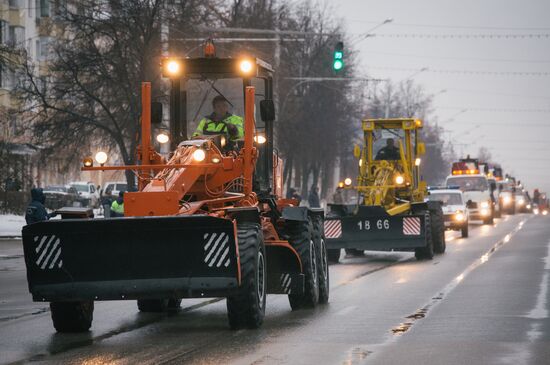 Municipal machinery parade in Russian cities