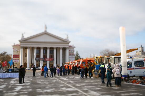 Municipal machinery parade in Russian cities