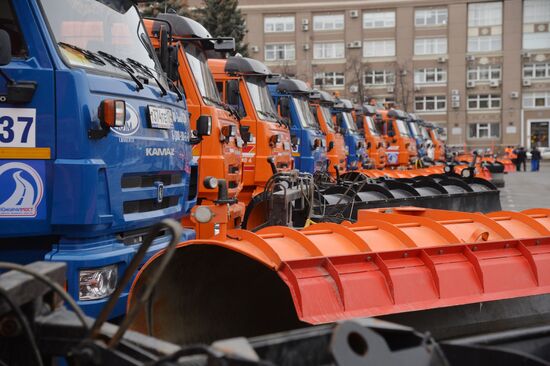 Municipal machinery parade in Russian cities