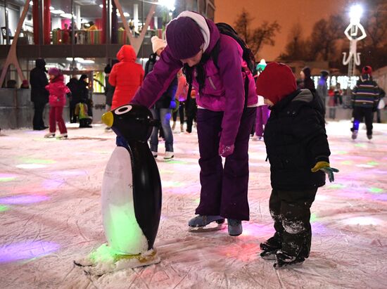 Skating rink opened in Moscow Hermitage Garden