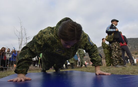 Competitions among members of Yunarmiya (Young Army) civic patriotic movement in Crimea