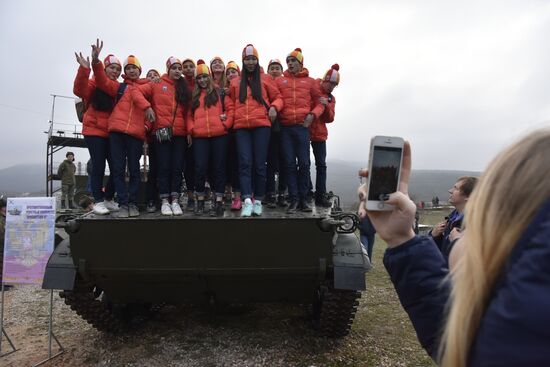 Competitions among members of Yunarmiya (Young Army) civic patriotic movement in Crimea