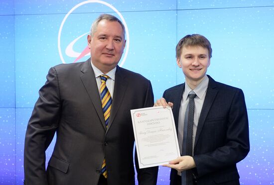 Russian Deputy Prime Minister Dmitry Rogozin awards winners of space technology competition