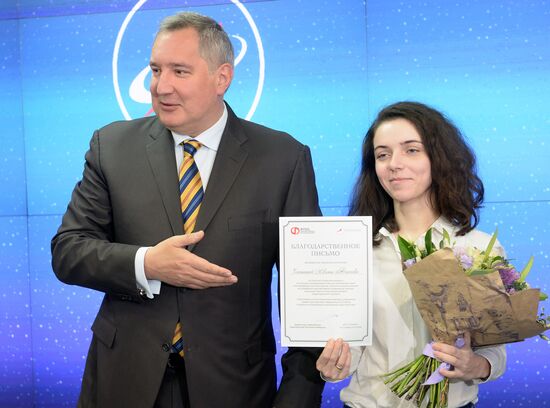 Russian Deputy Prime Minister Dmitry Rogozin awards winners of space technology competition