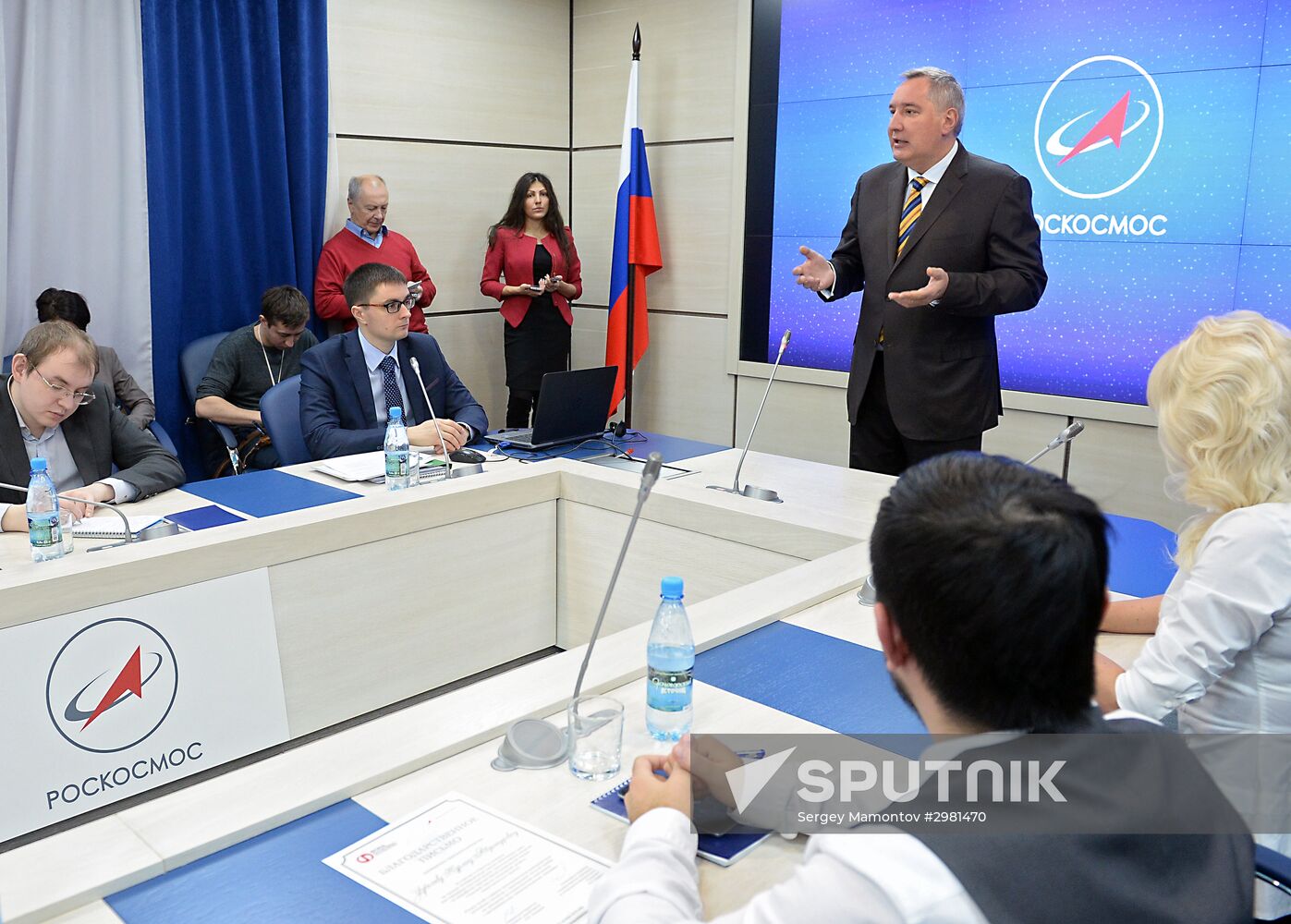 Russian Deputy Prime Minister Dmitry Rogozin awards winners of space technology competition