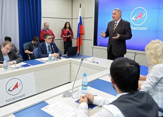 Russian Deputy Prime Minister Dmitry Rogozin awards winners of space technology competition