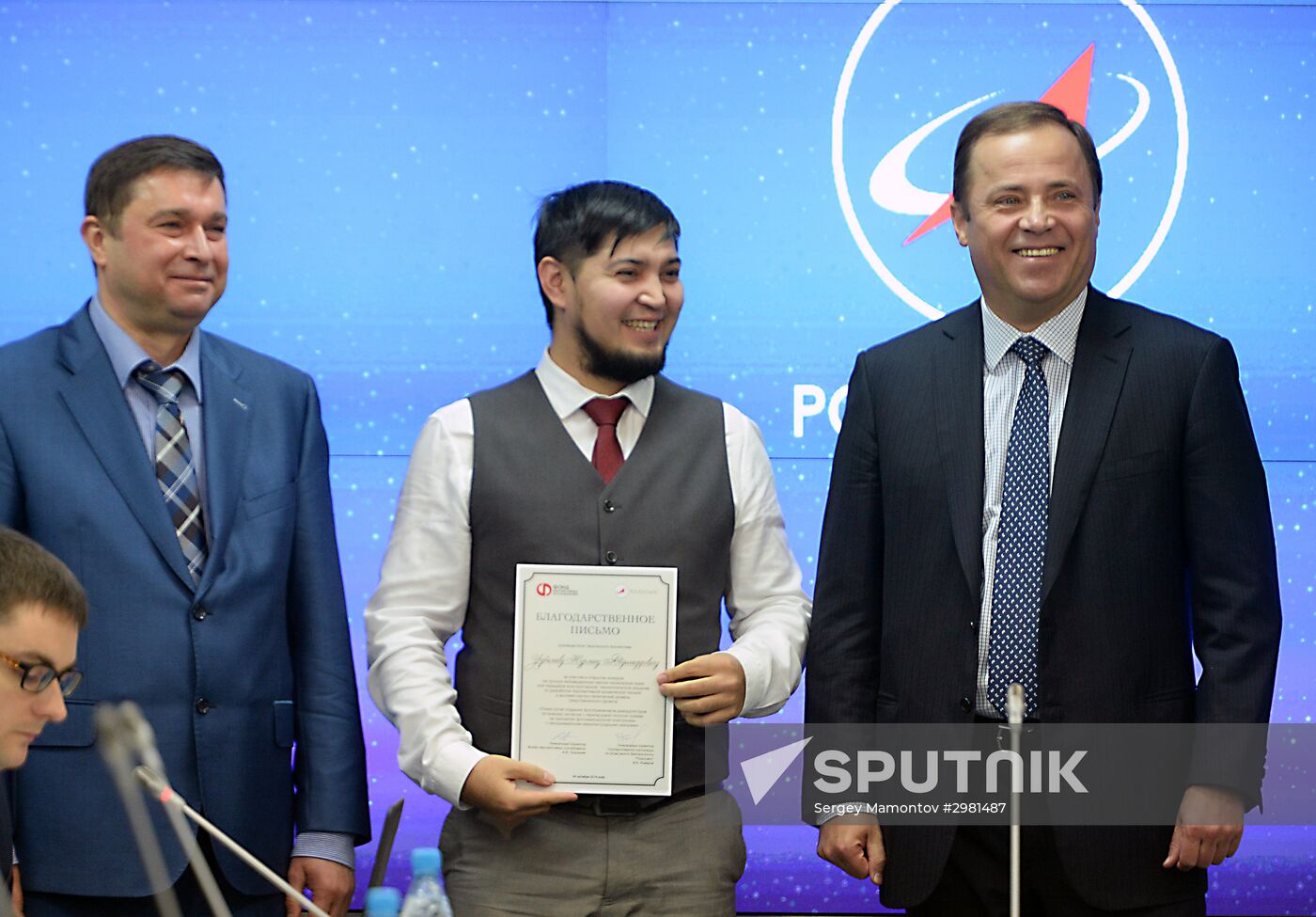 Russian Deputy Prime Minister Dmitry Rogozin awards winners of space technology competition