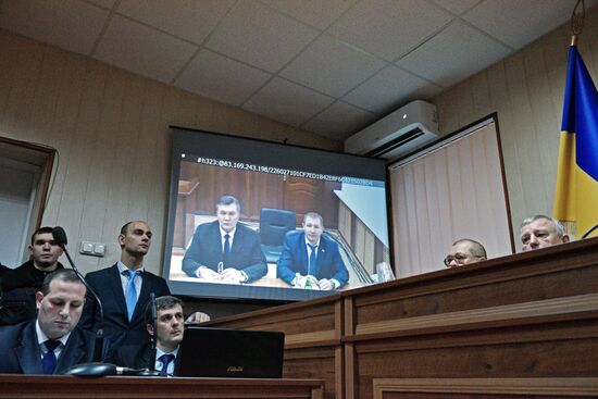Viktor Yanukovych testifies via video link during trial into February 2014 unrest in Kiev