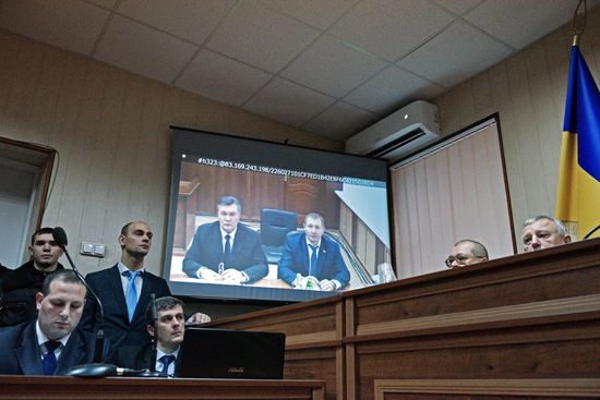 Viktor Yanukovych testifies via video link during trial into February 2014 unrest in Kiev