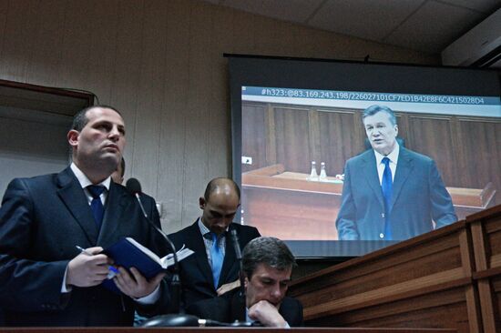 Viktor Yanukovych testifies via video link during trial into February 2014 unrest in Kiev