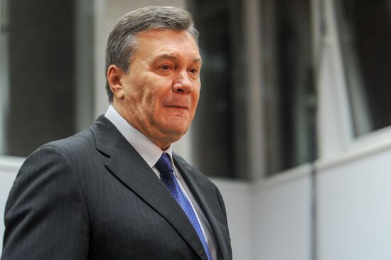 Press conference by former Ukraine's president Viktor Yanukovych in Rostov-on-Don