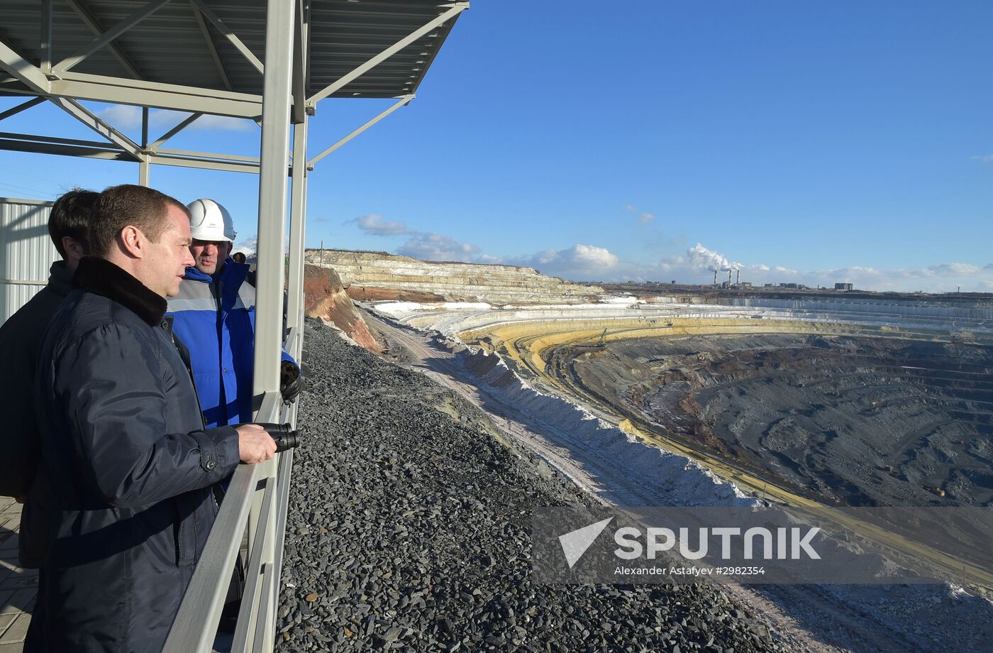 Russian Prime Minister Dmitry Medvedev visits Stoilensky Mining and Beneficiation Plant