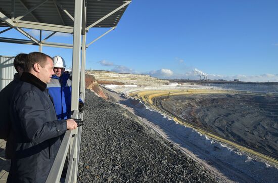 Russian Prime Minister Dmitry Medvedev visits Stoilensky Mining and Beneficiation Plant