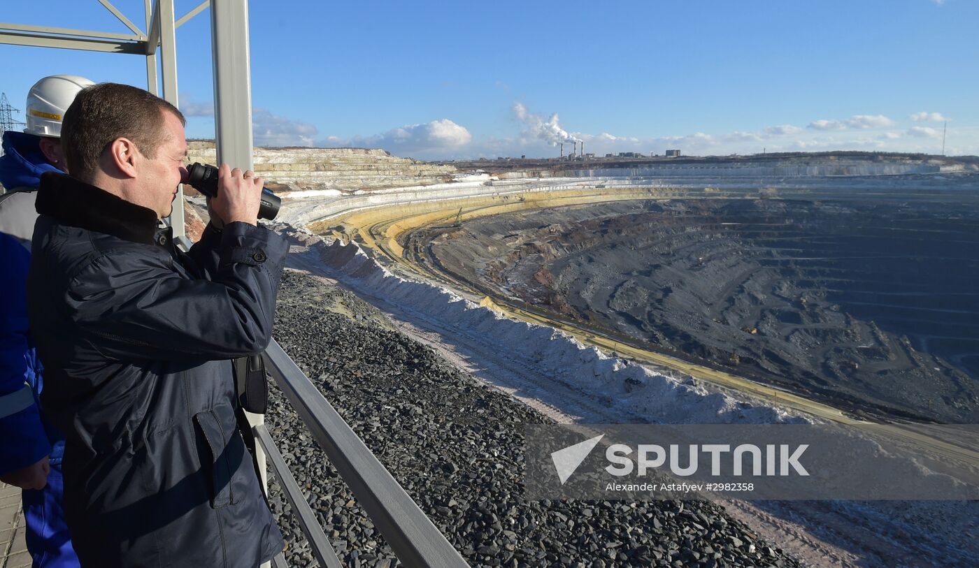 Russian Prime Minister Dmitry Medvedev visits Stoilensky Mining and Beneficiation Plant