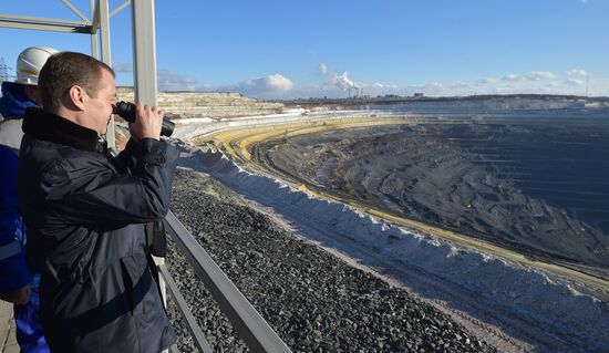 Russian Prime Minister Dmitry Medvedev visits Stoilensky Mining and Beneficiation Plant