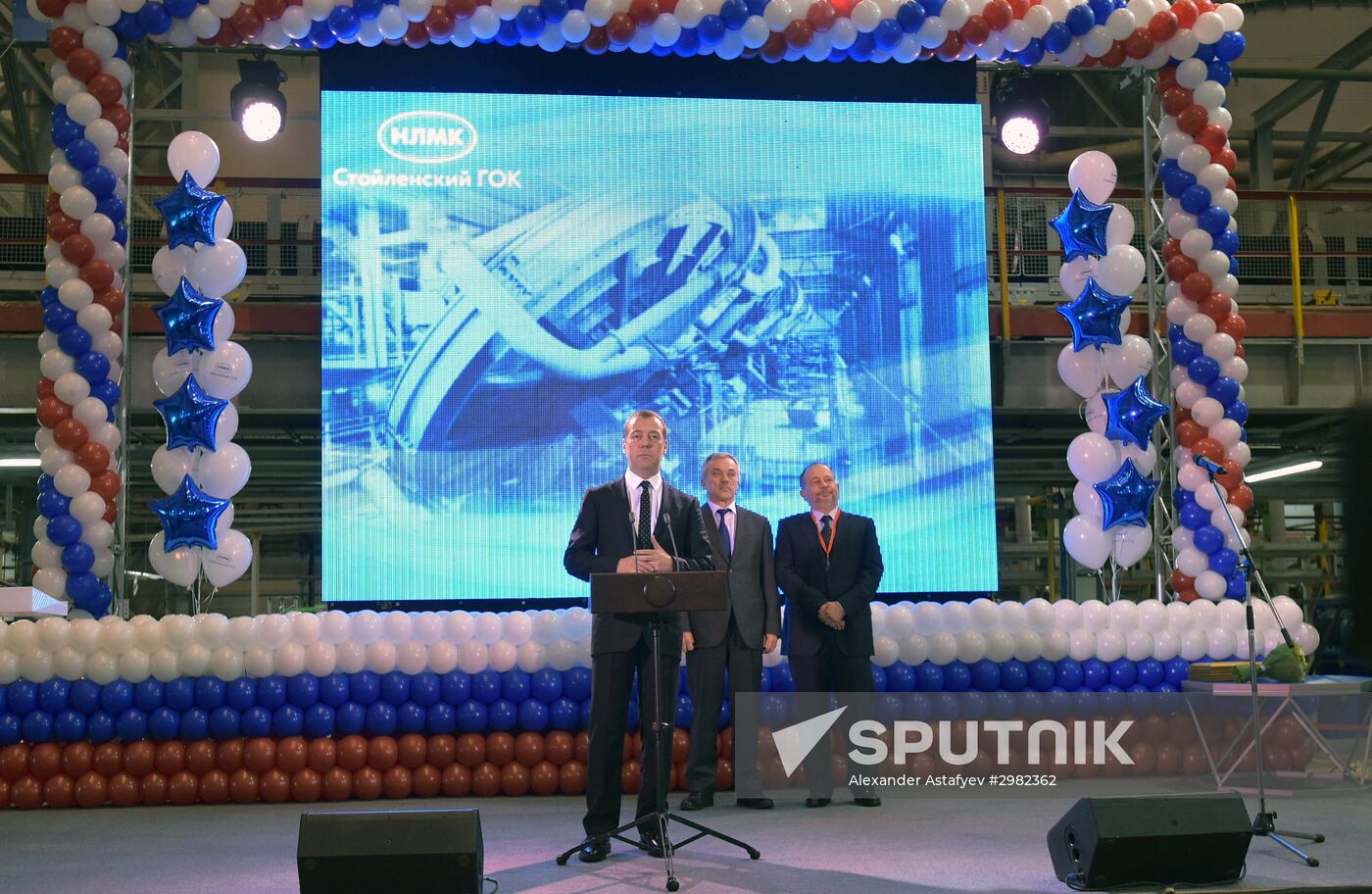 Russian Prime Minister Dmitry Medvedev visits Stoilensky Mining and Beneficiation Plant