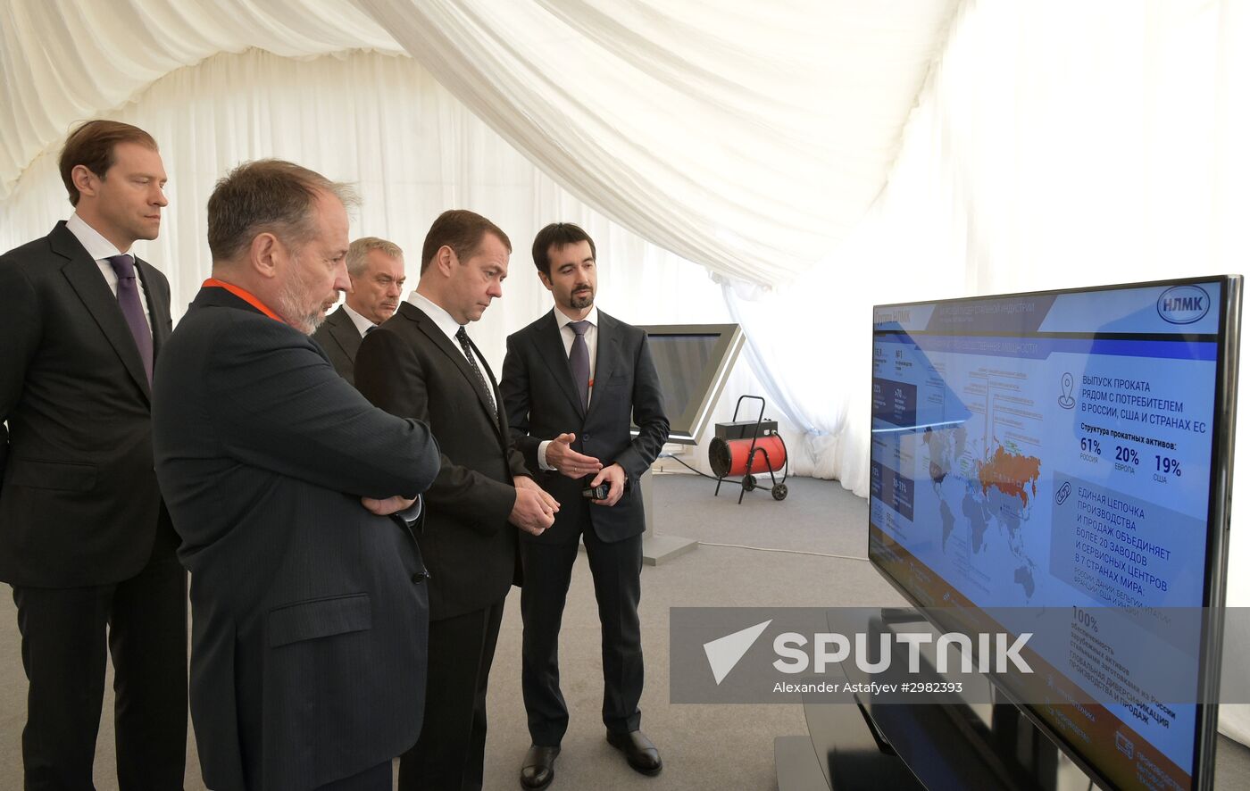 Russian Prime Minister Dmitry Medvedev visits Stoilensky Mining and Beneficiation Plant