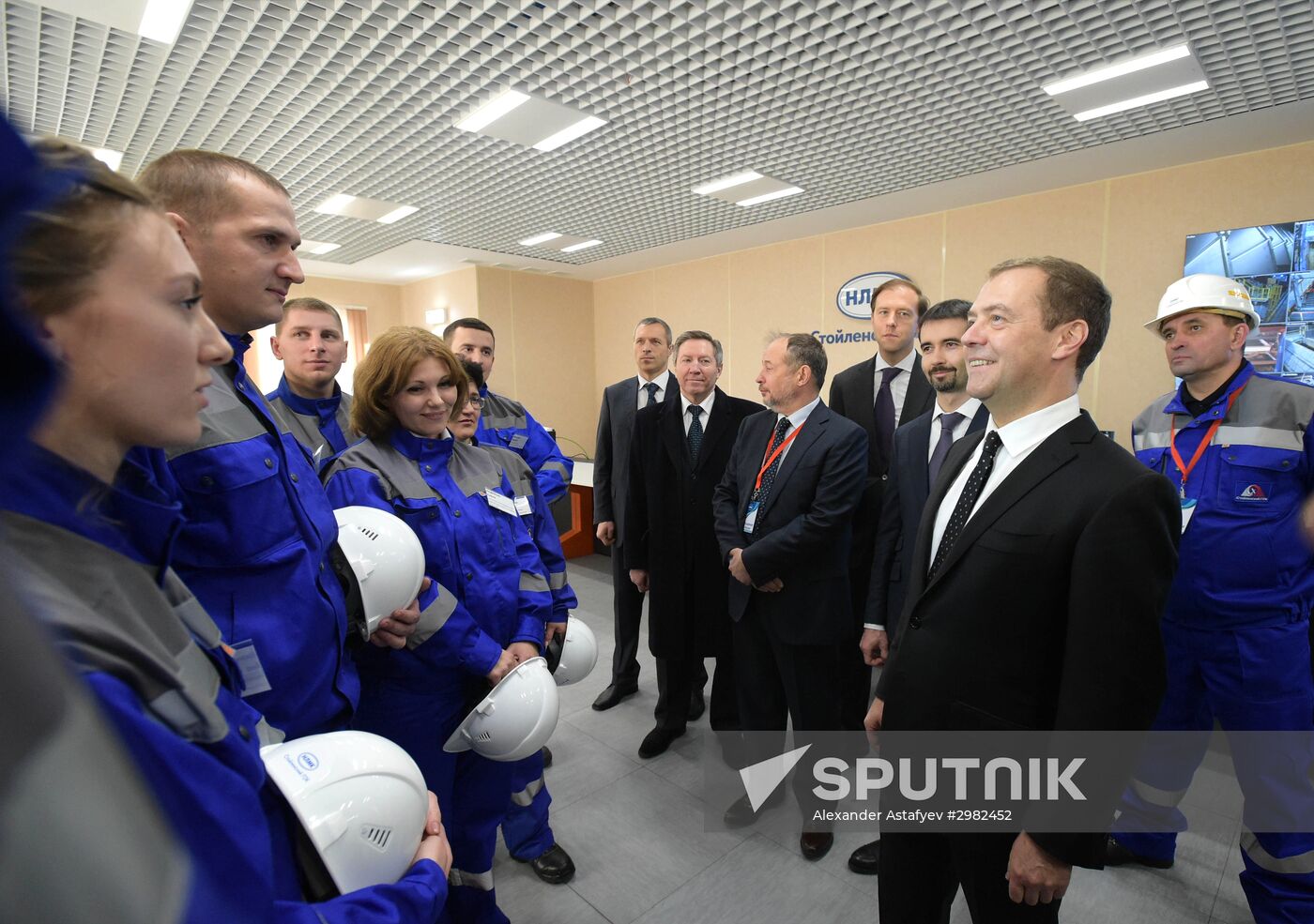 Russian Prime Minister Dmitry Medvedev visits Stoilensky Mining and Beneficiation Plant