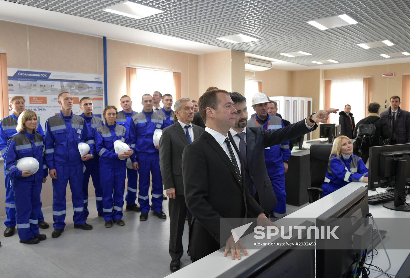 Russian Prime Minister Dmitry Medvedev visits Stoilensky Mining and Beneficiation Plant