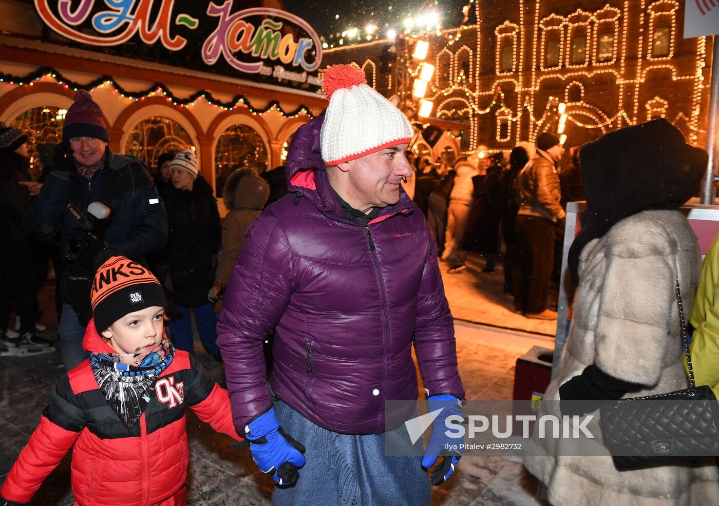 Opening of GUM Skating Rink on Red Square