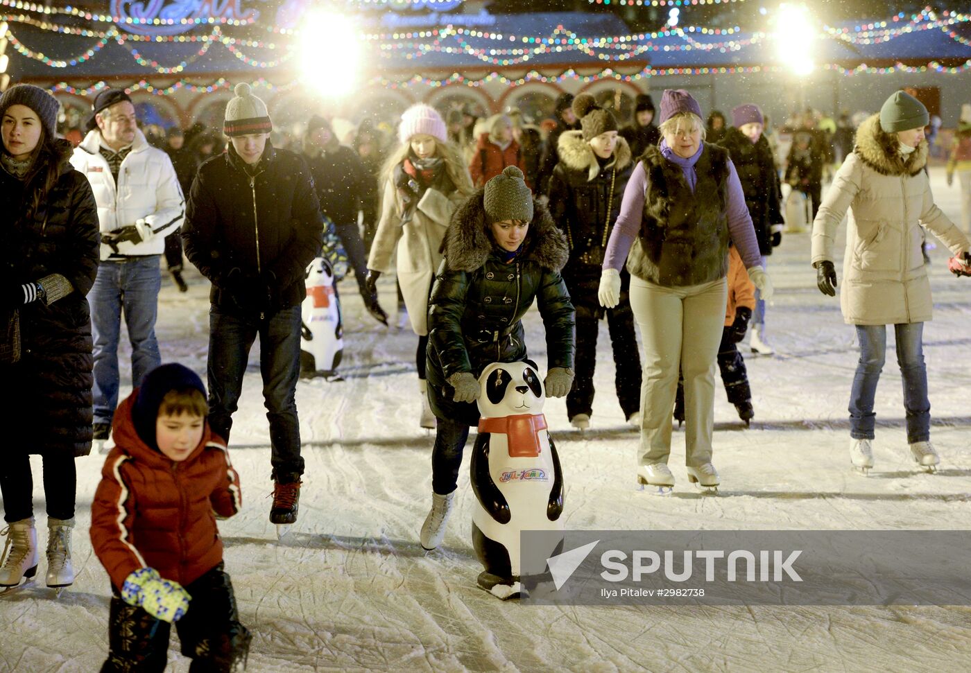 Opening of GUM Skating Rink on Red Square