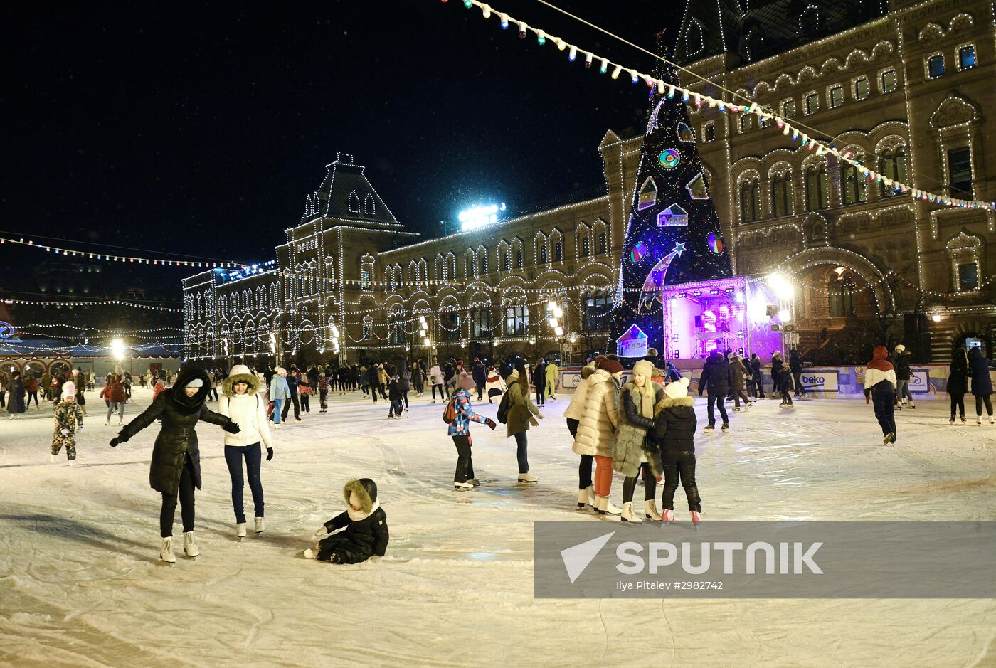 Opening of GUM Skating Rink on Red Square