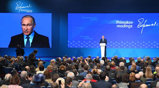 President Putin attends the Primakov Readings International Forum