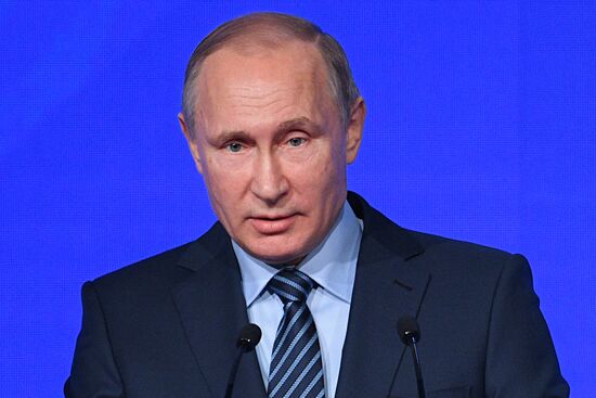 President Vladimir Putin attends Primakov Readings International Forum