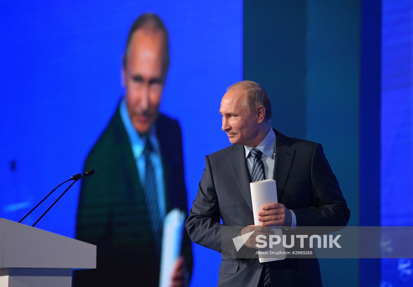 President Vladimir Putin takes part in Primakov Readings International Forum