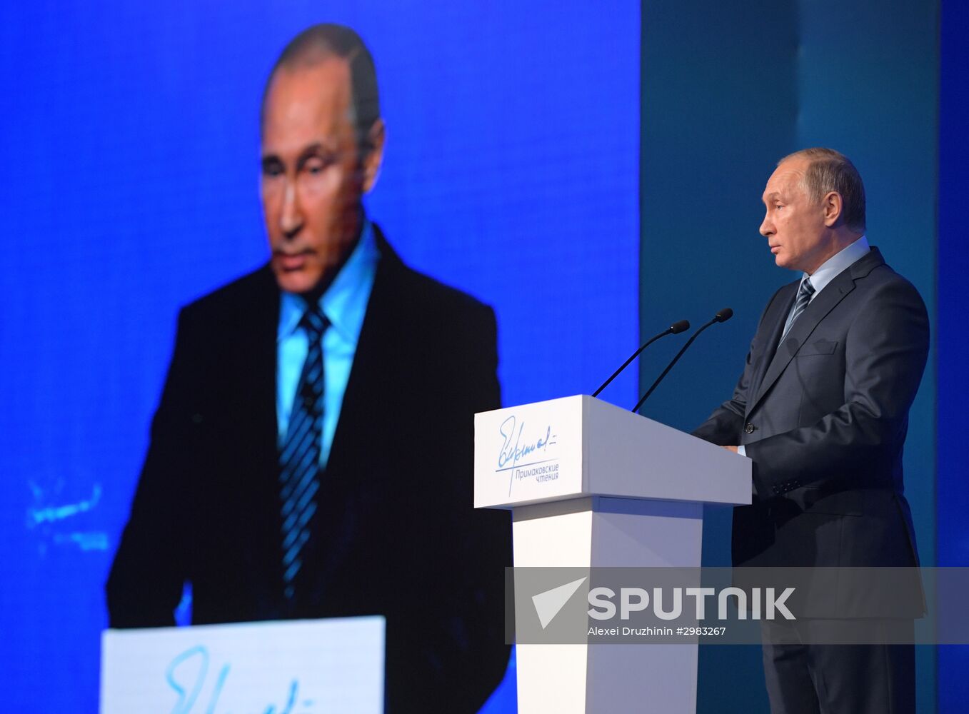 President Vladimir Putin takes part in Primakov Readings International Forum