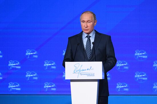 President Vladimir Putin takes part in Primakov Readings International Forum