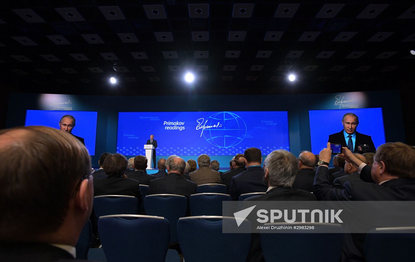 President Vladimir Putin takes part in Primakov Readings International Forum