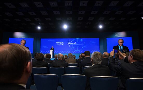President Vladimir Putin takes part in Primakov Readings International Forum