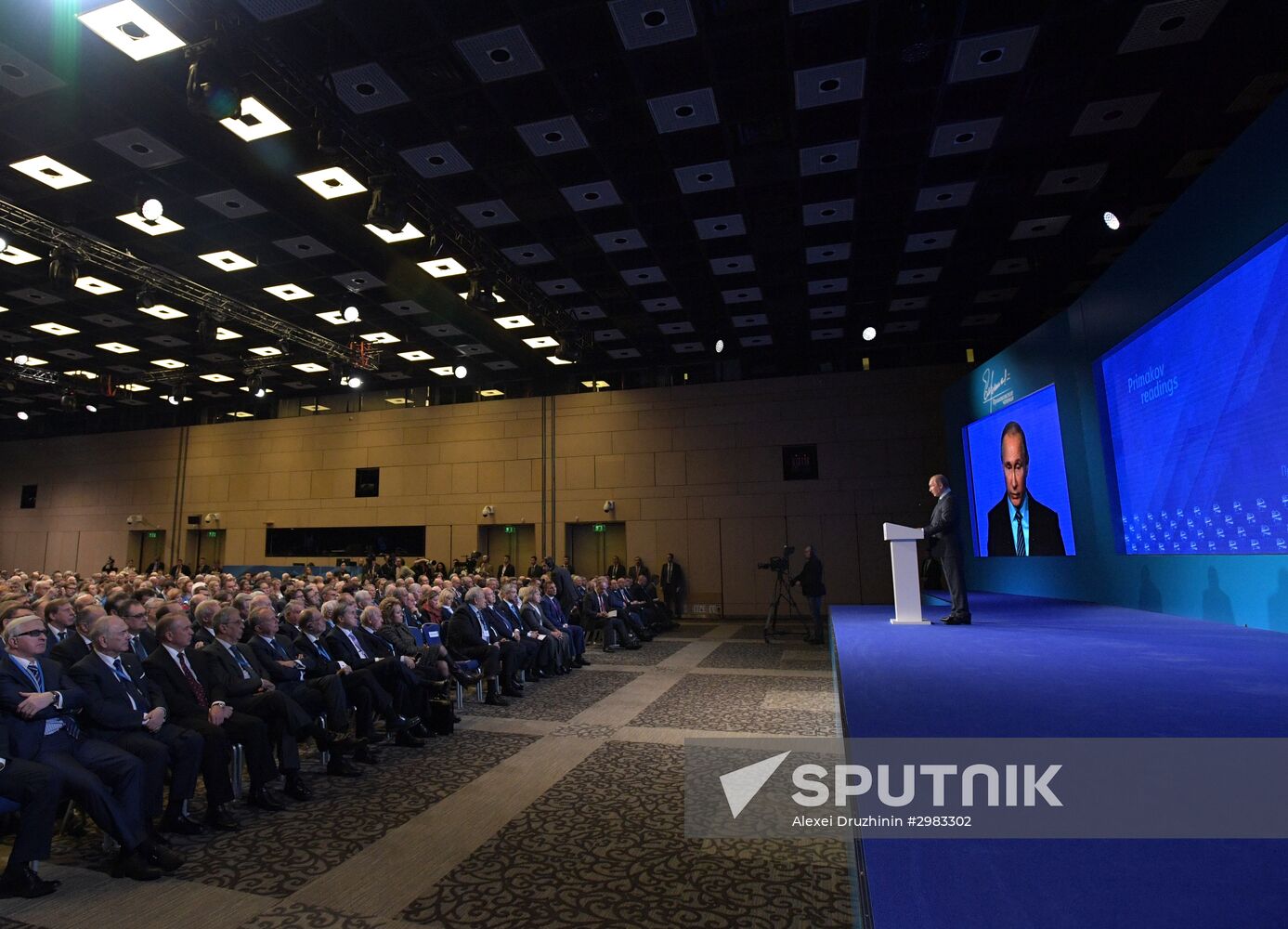 President Vladimir Putin takes part in Primakov Readings International Forum