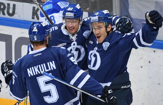 Kontinental Hockey League. Dynamo Moscow vs. Barys