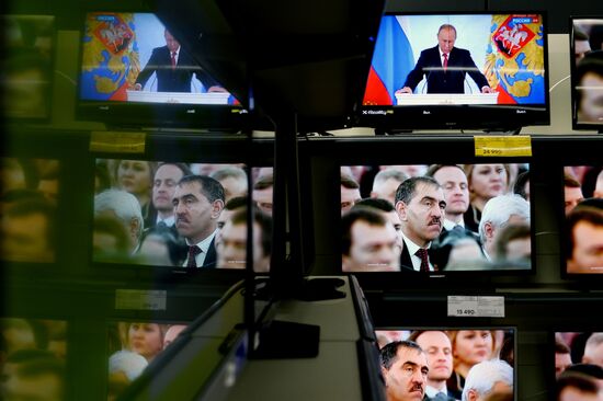 Live broadcast of Vladimir Putin's Annual Presidential Address to the Federal Assembly