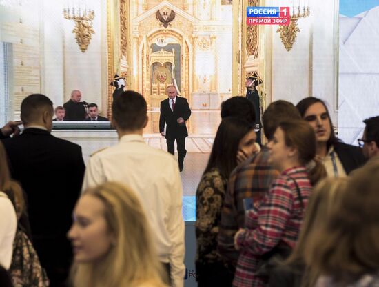 Live broadcast of Vladimir Putin's Annual Presidential Address to the Federal Assembly