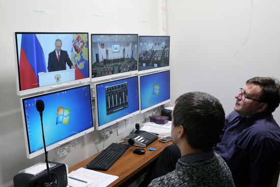 Live broadcast of Vladimir Putin's Annual Presidential Address to the Federal Assembly