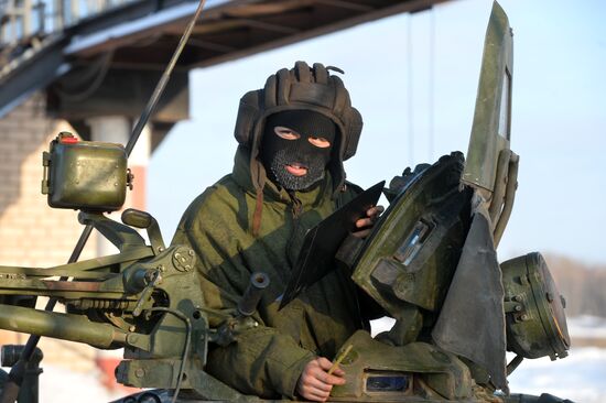 Kazan military command academy students training