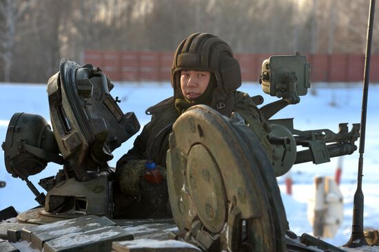 Kazan military command academy students training