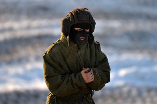 Kazan military command academy students training