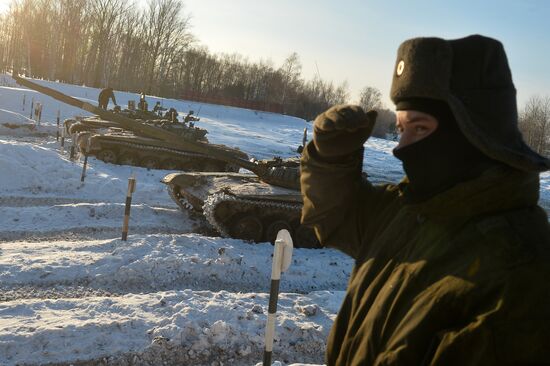 Kazan military command academy students training