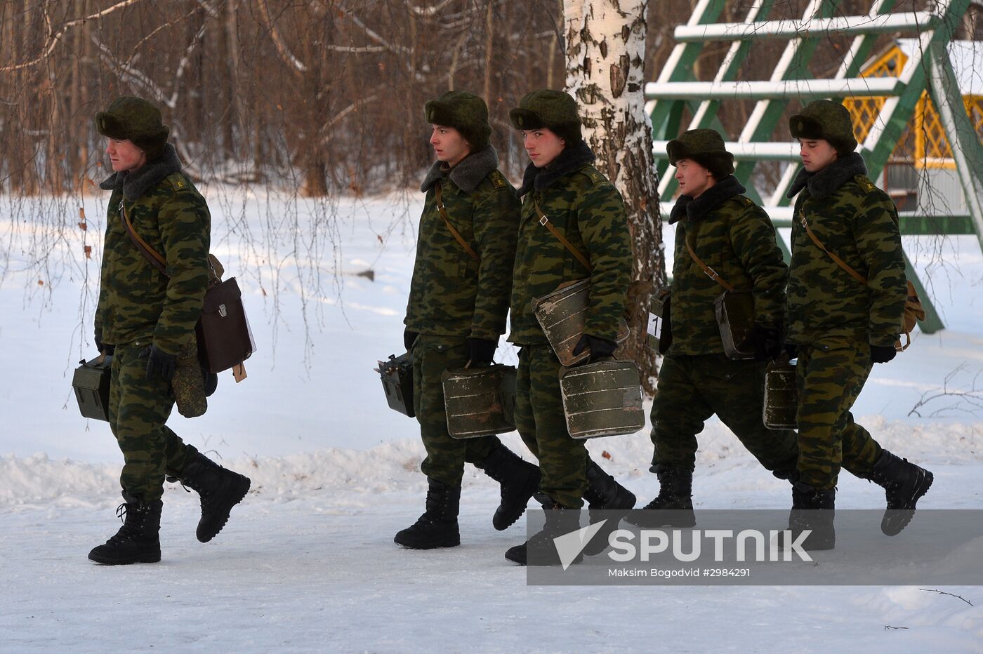 Kazan military command academy students training