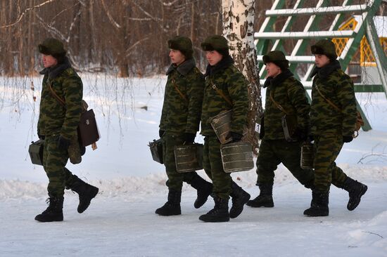 Kazan military command academy students training