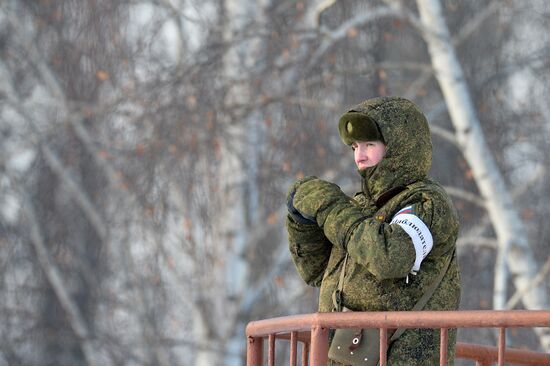 Kazan military command academy students training