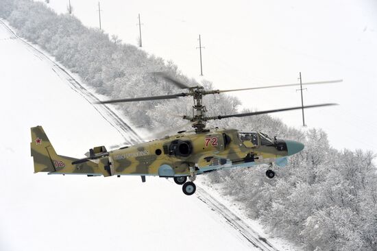 Southern Military District's helicopter regiment gets new Ka-52 combat helicopters